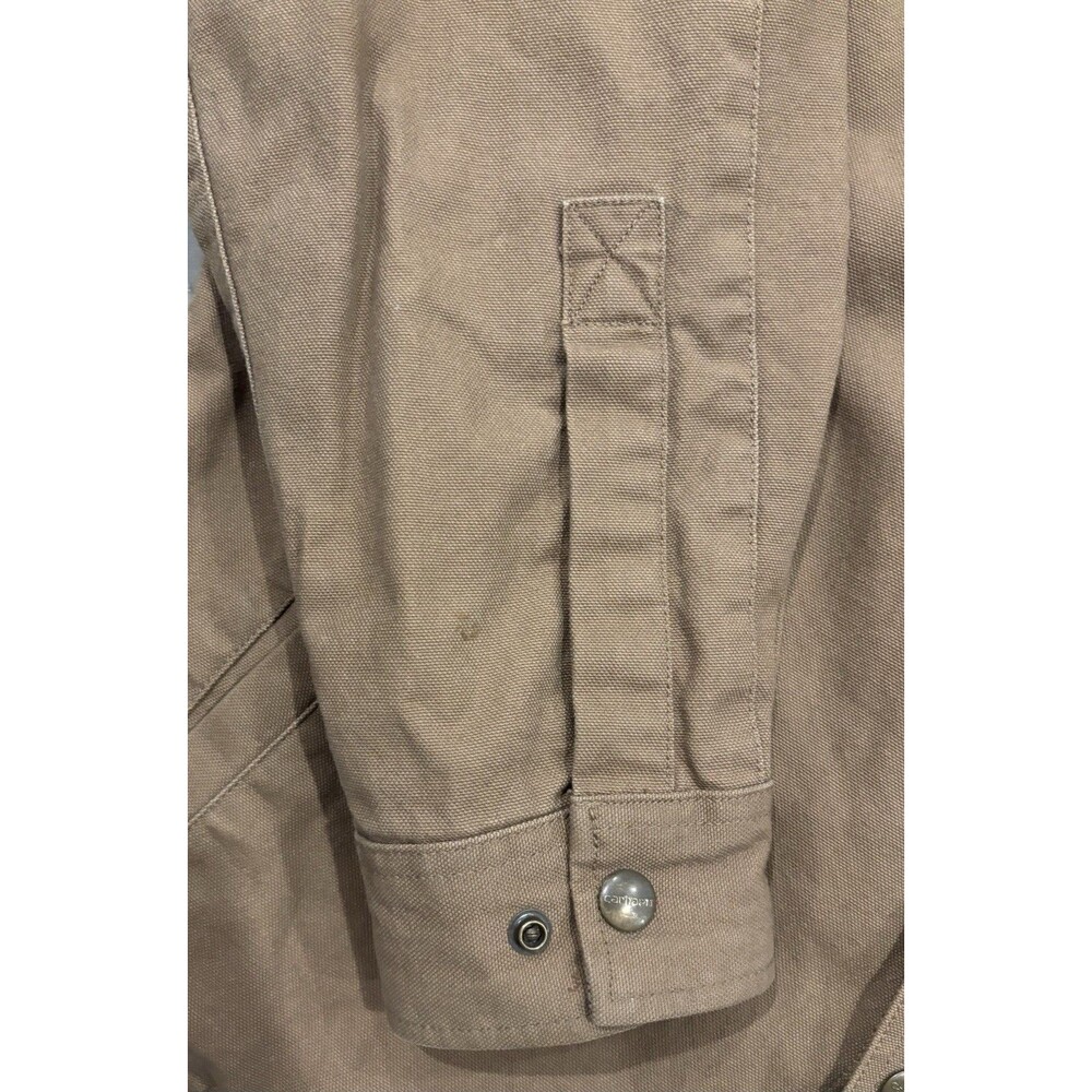 Carhartt Jacket Mens M Brown Flannel Lined Canvas Work Chore Coat 100590-903 - Picture 4 of 6